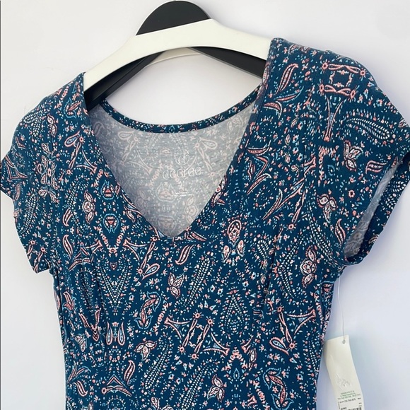 Decree Blue V-Neck Fit and Flare Skater Y2K Dress Medium - Picture 3 of 13